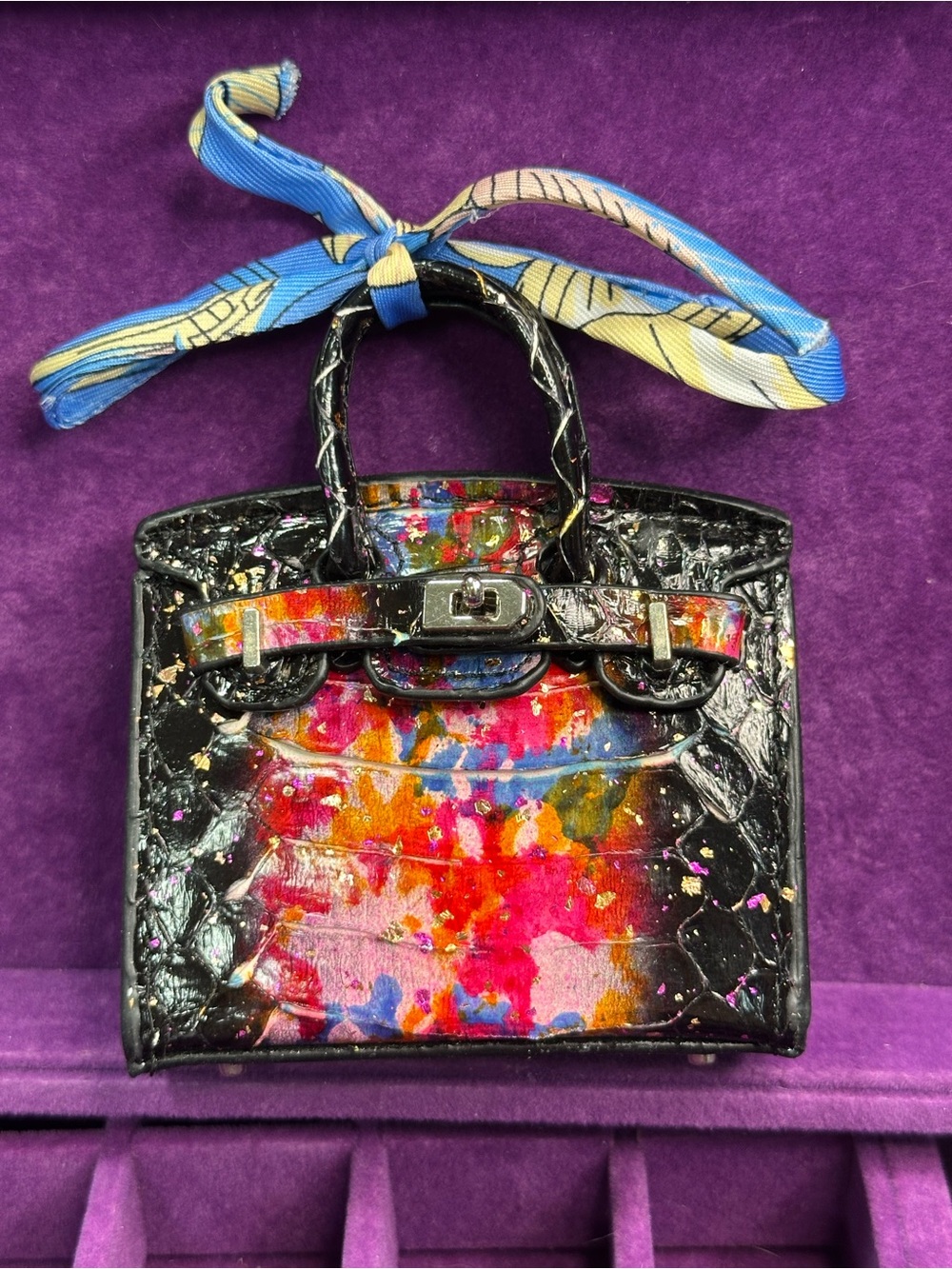 Mini Bag Charm — Hand-Painted Tie-Dye